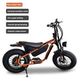 Bicicleta Eléctrica de 16 Pulgadas con Llantas Anchas de 48V, Estilo Retro, Motor en la Rueda Trasera, Cuadro de Acero de Alto Carbono, Frenos de Disco, para Adultos - Product Image 3