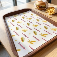 Papier d'emballage alimentaire écologique, imperméable, résistant à la graisse, enduit de PE, personnalisé, pour plateau, pour emballer les hamburgers, pour la pizza