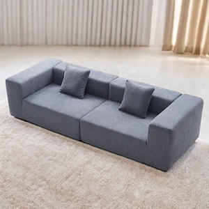 Sofá Modular de Tela Estilo Nórdico, Sillón de Sala de Estar de Tres Plazas, Relleno de Espuma, Diseño Moderno y Minimalista - Product Image 2