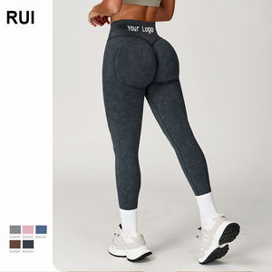 RUIQUWIN, mallas de Yoga sin costuras con logotipo personalizado para mujer, pantalones transpirables de verano de cintura alta para correr, elásticos en 4 direcciones - Product Image 1