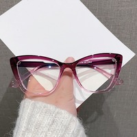 QSKY Lunettes de vue rétro de luxe pour femmes, monture œil de chat anti-lumière bleue, vente en gros