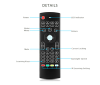Souris Air rétroéclairée MX3, clavier sans fil RF 2.4G, télécommande intelligente T3 avec microphone vocal pour Android TV Box