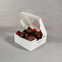 Emballages personnalisés pour desserts, boîtes en carton pour boulangerie, avec fenêtres, matériaux recyclés, pelliculage mat, contenants en vrac pour gâteaux et pâtisseries, CMYK