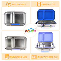 Aohea 304 Edelstahl Isolierte Lunchbox Großhandel Kinder-Lebensmittelaufbewahrung Brotdosen Bento-Lebensmittelbehälter Metall-Verschluss Lunchbox