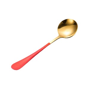 Cuillère tendance en acier inoxydable à tête ronde, cuillères à dîner coréennes, cuillère à dessert et à soupe haut de gamme pour hôtels de luxe et usage domestique - Product Image 5