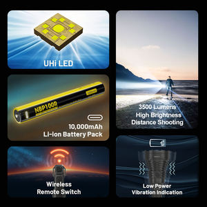 Senter LED Industri Aluminium Alloy IP68 Jangkauan 1300 Meter Pencahayaan Jarak Jauh Tahan Air untuk Pencarian dan Penyelamatan Luar Ruangan Gua - Product Image 2