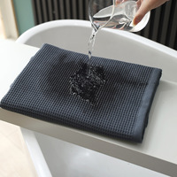 Serviette de bain en coton pur jacquard gaufré nid d'abeille pour le visage et les mains, séchage rapide