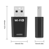 Adaptateur réseau USB WiFi 6 AX900 2.4G/5GHz 900Mbps Carte WiFi Dongle USB gratuit pour PC portable Win10/11, Adaptateur USB WiFi 6