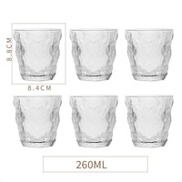 Set 6 Gelas Kaca, Gelas Susu, Jus, Kopi, dan Teh Tahan Panas untuk Rumah Tangga