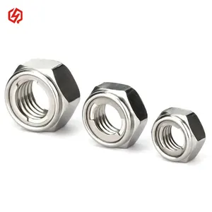 Nylon Locknut 304 Stainless Steel Hex Hexagon Lock Nut DIN985 Non Slip nut