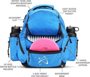 Sac de golf à disques en toile de polyester durable de grande taille avec logo personnalisé pour 6 à 10 disques pour les activités de plein air - Product Image 3