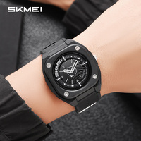 SKMEI 2329 Sport en plein air hommes montre à Quartz Style Simple bracelet en Silicone étanche cadran carré décontracté mâle montre-bracelet