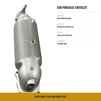 Downpipe à ajustement direct avec bouclier thermique pour Honda Civic Type R FL5 2.0T 2023 à 2026, avec enveloppe tressée et boîtier à bride à quatre boulons