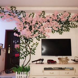 Branches de cerisier artificielles uniques, guirlandes de fleurs en plastique, décorations de plafond pour mariage, salon, chambre à coucher - Product Image 5