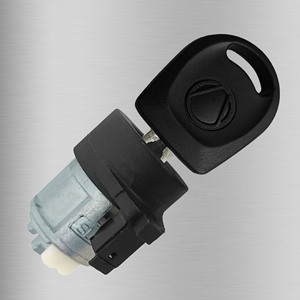 For Volkswagen B5 Ignition <b>Lock</b> Cylinder DZ099D2 1 <b>Key</b> Black Plastic Copper Zinc Alloy - Product Image 2