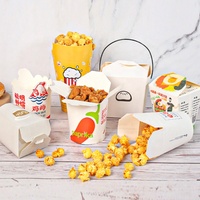 ZJPACK Sushi biodégradable et emballage à emporter chinois boîte de papier de nouilles de riz en relief élégante pour les commandes à emporter de restaurant