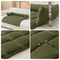 Coussin pour chien en velours côtelé doux, grand canapé pour animaux de compagnie avec côtés surélevés pour dormir et se reposer à l'intérieur