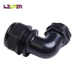 WZUMER M32 New IP68 Waterproof Nylon 90 Degree Metric Thread Right Angle Elbow Cable Gland Used For Machinery Control Box