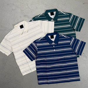 T-<span class=keywords><strong>shirt</strong></span> <span class=keywords><strong>POLO</strong></span> stampata a righe in cotone 100% di alta qualità design Plus Size, <span class=keywords><strong>Polo</strong></span> Casual lavorato a maglia per uomo - Product Image 1