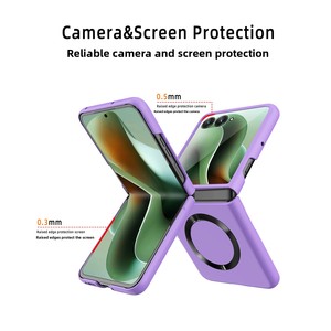 L'usine Huanmin propose une coque de téléphone magnétique avec revêtement PC pour le Motorola Razr 60 Ultra, conçue pour les téléphones à écran pliable. - Product Image 3