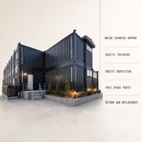 Conception personnalisée, hôtel-villa modulaire extensible en conteneurs préfabriqués de 20 pieds et 40 pieds, structure en acier, code de construction japonais, laine de roche