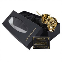 Rosa Natural Chapada en Oro de 24K Hecha a Mano, Regalo Ecológico y Duradero - 100% Natural, Edición Navideña Directo de Fábrica