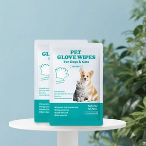 Gants de toilettage jetables personnalisés avec logo, lingettes 1 pièce, épais, blancs, hypoallergéniques, désodorisants, anti-pellicules pour chiens et chats - Product Image 4