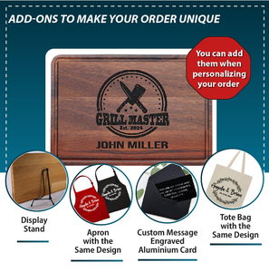 <span class=keywords><strong>Planche</strong></span> à découper en bois d'acacia et de noyer personnalisée pour barbecue FSC BBQ Masters, avec couleur et logo personnalisés, forme et taille personnalisées - Product Image 6