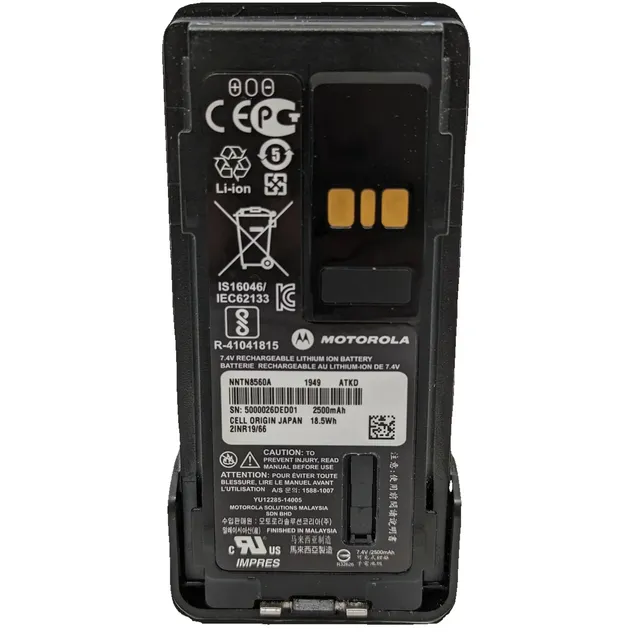 Genuine Motorola NNTN8560A IMPRES Li-Ion Battery IP67 Submersible Rechargeable Battery for Professional Two Way Radio Supply