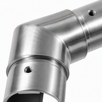 Connecteur d'angle en acier inoxydable à 90 degrés, raccord coudé à fente unique pour tube, pour garde-corps en verre, escalier, balcon, main courante