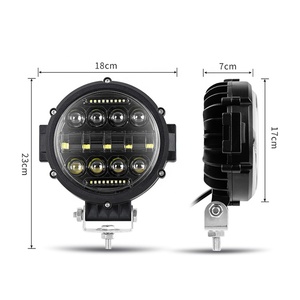 Feux de conduite LED ronds 12V 24V 7 pouces 69W, projecteur combiné spot et faisceau large, barre lumineuse LED pour camion, voiture, SUV, 4x4, bateau, VTT - Product Image 2