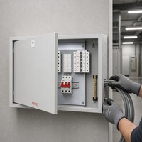 Tableau de distribution triphasé 1P 3P 4 6 8 12 voies, boîtier de disjoncteurs (MCB) à montage en surface, boîte de distribution métallique, IEC 61439 10kA 17 ans OEM