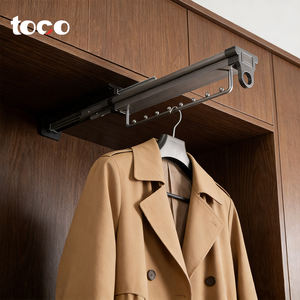 Nouveau style, porte-pantalon latéral en métal de haute qualité, fermeture douce, rangement coulissant simple rangée pour armoire, <span class=keywords><strong>accessoire</strong></span> de penderie - Product Image 3