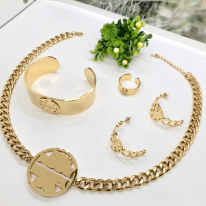 Moda marka tasarımcısı takı 18k altın paslanmaz çelik Pvd su geçirmez abartılı takı marka tasarımcısı kadın takı seti - Product Image 2