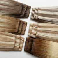 Extensiones de Cabello Ruso Premium Genius Weft, Invisibles, Remy, Cabello Virgen 100% Natural, Cabello Humano Real, Ombre Balayage