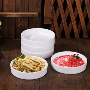 Mountain-style barbecue restaurant self-service hot pot barbecue <b>plate</b>, <b>melamine</b> creative stackable round <b>plate</b>, meat hot pot - Product Image 2