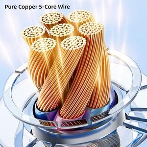 Câble USB-C en alliage d'aluminium en gros, câble de charge rapide Type C vers Type C, câble de données en nylon pour téléphone et ordinateur portable, charge rapide PD 65W - Product Image 5