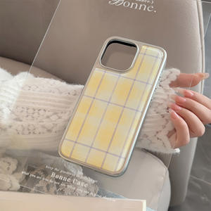 Style coréen <span class=keywords><strong>jaune</strong></span> Plaid PC matériel <span class=keywords><strong>coque</strong></span> de téléphone pour <span class=keywords><strong>Apple</strong></span> pour <span class=keywords><strong>iPhone</strong></span> 16 pour <span class=keywords><strong>iPhone</strong></span> 14 ProMax pour <span class=keywords><strong>iPhone</strong></span> 13 pour <span class=keywords><strong>iPhone</strong></span> 15 Electr - Product Image 2
