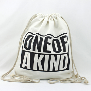 Sacs en toile de jute personnalisés en coton blanc avec cordon de serrage - Product Image 2