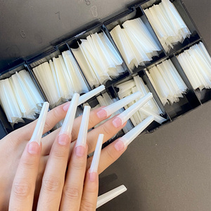 TSZS 420 piezas/caja, puntas de <span class=keywords><strong>uñas</strong></span> postizas con curva en C, media cubierta, transparentes naturales, estilo francés, <span class=keywords><strong>uñas</strong></span> postizas largas <span class=keywords><strong>para</strong></span> salón de <span class=keywords><strong>uñas</strong></span> - Product Image 6
