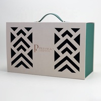 Boîte cadeau de luxe personnalisée avec fermeture magnétique et poignée, boîte rigide pour cadeaux de Ramadan avec logo en feuille d'or pour dattes et sucreries, Eid Mubarak