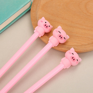 Penna Gel Rosa Stile Ins con Maialino, Penna Nera Carina per Esami, <span class=keywords><strong>Serie</strong></span> Rosa Femminile, Penna per Firma per Studenti - Product Image 1