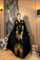Robes Abaya Musulmanes Inde Turquie pour Femmes, Robe de Soirée Élégante avec Diamants, Robe de Mariage, Robe de Soirée en Dentelle et Paillettes, Abaya Marocaine, Caftan