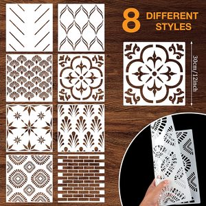 Pochoirs muraux modernes à chevrons, décoration murale, Film décoratif réutilisable pour la peinture, pochoirs pour murs - Product Image 3