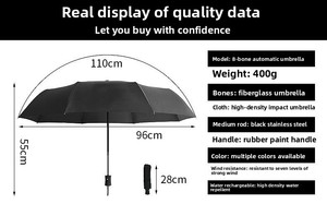 Parapluie pliable personnalisable à ouverture automatique, idéal comme cadeau d'entreprise pour la promotion de la marque - Product Image 3
