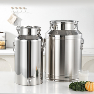 <strong>Stainless</strong> <strong>Steel</strong> Milking Bucket with Lid Handle for Kitchen Use Food Storage Container High Quality Large Capacity <strong>Canister</strong> Set - Product Image 4