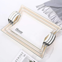 Plateau Haut de Gamme en Plastique Crystal Clair pour Fruits, Assiette de Rangement à Thé et Café, Utilisation Domestique et Professionnelle