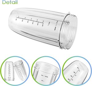 Vasos de Repuesto para Licuadora Nutrbullet, Paquete de 2 Vasos de 32 oz con Tapa Abatible y Juntas de Goma, Compatibles con Licuadoras de 600W y 900W - Product Image 6