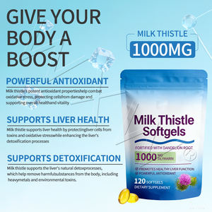 Gélules de chardon-Marie 120 gélules, 1000 mg par portion, soutient la détoxification naturelle, la réparation des cellules hépatiques - Product Image 5