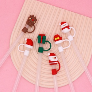 Chapeau de paille de Noël <span class=keywords><strong>personnalisé</strong></span> en silicone 10 mm – Coque amusante de dessin animé pour fête, décorative, anti-poussière, transfrontalière - Product Image 2